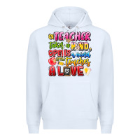 White a Teacher Takes a Hand Opens a mind and Touches A Premium Hoodie - CowhideDigitalArt