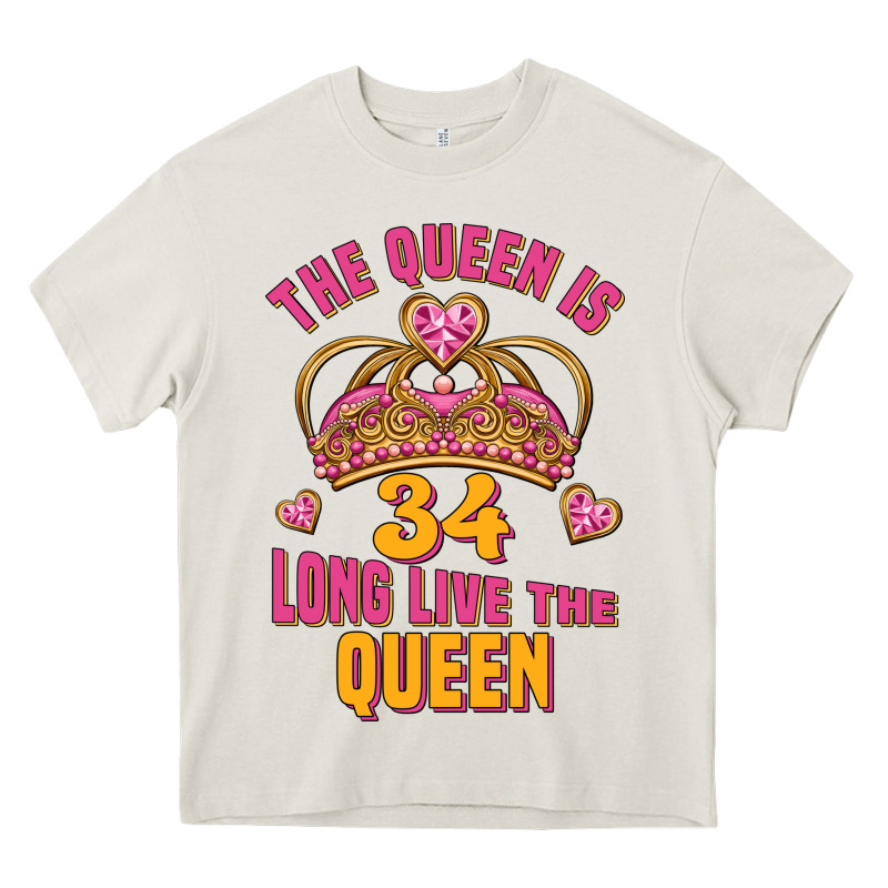 The Queen Is 34 Long Live The Queen Heavy Core Tee by Jasminsmagicworld | Teevron