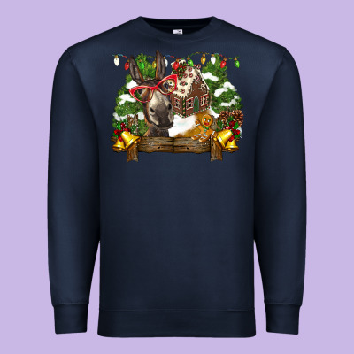 Christmas Donkey Candy House Premium Sweatshirt Designed By Barkaloodesign