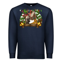 Navy christmas donkey candy house Premium Sweatshirt - BarkalooDesign