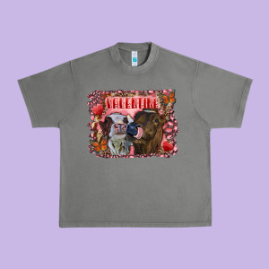 Valentine Heifers Urban Heavy Tee Designed By Ranaportraitstore