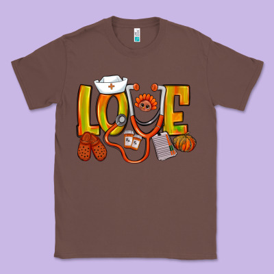 Thanksgiving Love Nurse Classic Tee Designed By Nancycooperartshop
