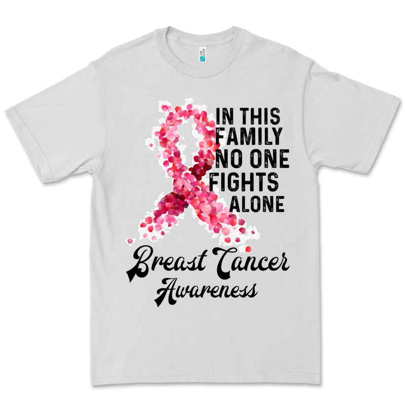 In This Family Fights Alone Breast Cancer Awareness Premium Tee by Bettercallsaul | Teevron