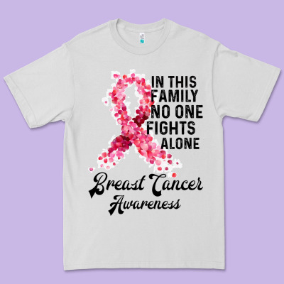 In This Family Fights Alone Breast Cancer Awareness Premium Tee Designed By Bettercallsaul