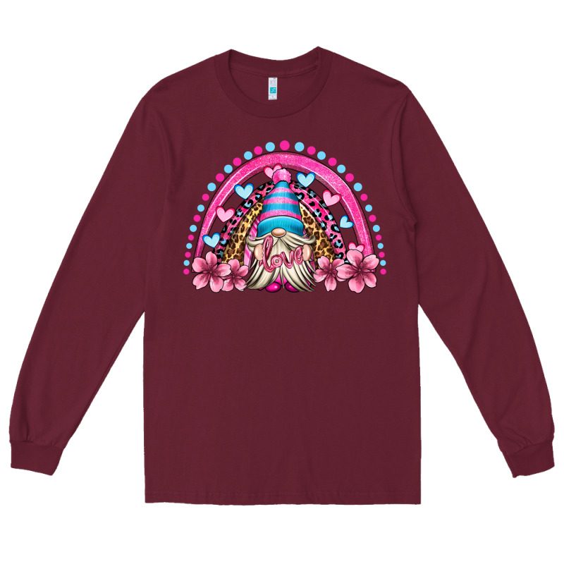 Valentine's Day Rainbow Gnome Olivia Long Sleeve Tee by OliviaCreatesArt | Teevron