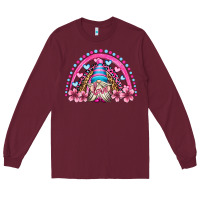Burgundy valentine's day rainbow gnome olivia Long Sleeve Tee - OliviaCreatesArt