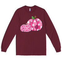Burgundy halloween fall pink pumpkin Long Sleeve Tee - trangStudio