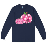 Navy halloween fall pink pumpkin Long Sleeve Tee - trangStudio