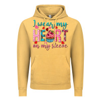Vintage Mustard I wear my heart on my sleeve Valentine's Day Vintage Hoodie - HowdyJamesFarm