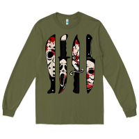 Army Green knives horror movie friday halloween horror ghost Long Sleeve Tee - trangStudio