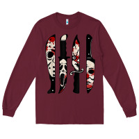 Burgundy knives horror movie friday halloween horror ghost Long Sleeve Tee - trangStudio