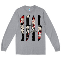 Heather Grey knives horror movie friday halloween horror ghost Long Sleeve Tee - trangStudio