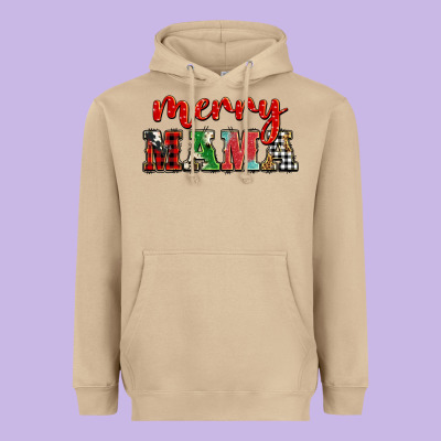Christmas Merry Mama Heavyweight Hoodie Designed By Barkaloodesign