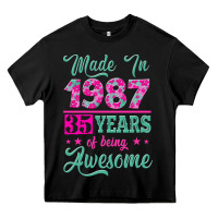 Black made in 1987, 35 years of being awesome Heavy Core Tee - Jasminsmagicworld