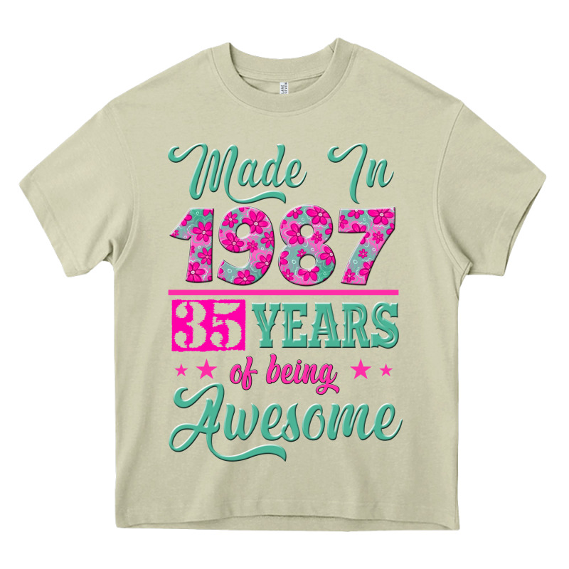 Made In 1987, 35 Years Of Being Awesome Heavy Core Tee by Jasminsmagicworld | Teevron