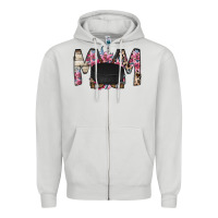 Dove Grey mom hockey flower Zipper Hoodie - RacoonDesign