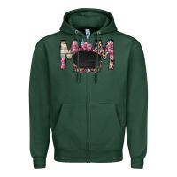 Sports Green mom hockey flower Zipper Hoodie - RacoonDesign