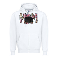 White mom hockey flower Zipper Hoodie - RacoonDesign