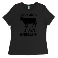 Black Eat Plants Love Animals Ladies Tee - Bettercallsaul