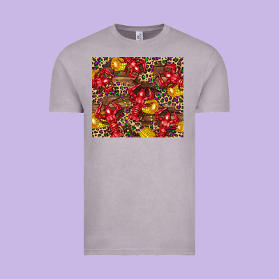 Mardi Gras Crawfish Vintage Tee Designed By Cowgirlartshop