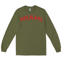 Army Green Miami Ohio Classic Athletic Sports Distressed Long Sleeve Tee - trangStudio
