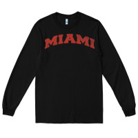 Black Miami Ohio Classic Athletic Sports Distressed Long Sleeve Tee - trangStudio