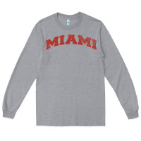 Heather Grey Miami Ohio Classic Athletic Sports Distressed Long Sleeve Tee - trangStudio