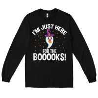 Black teacher halloween bookworm just here for the boooks ghost tank top Long Sleeve Tee - trangStudio