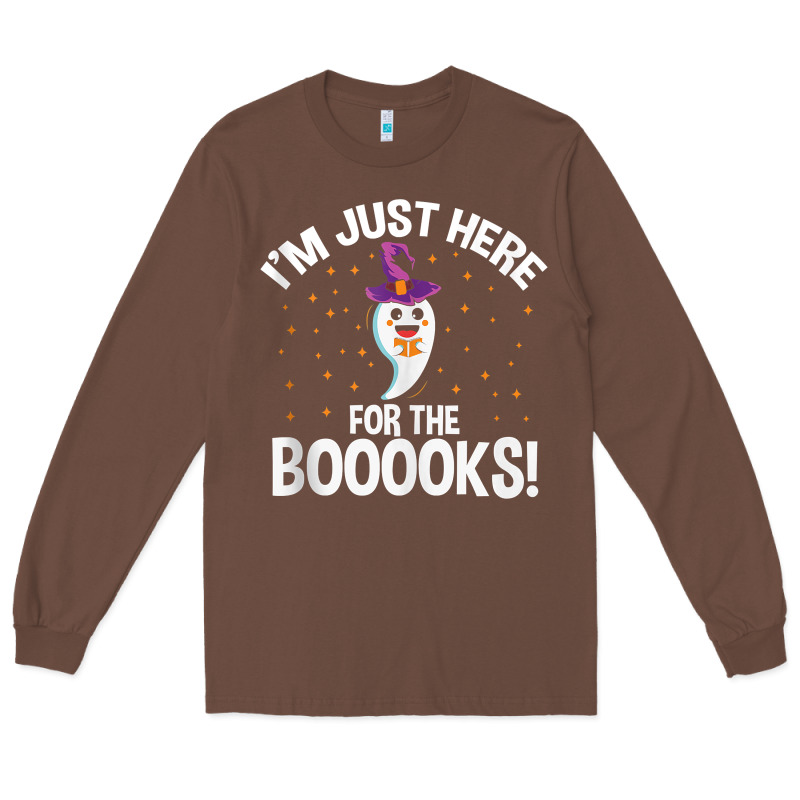 Teacher Halloween Bookworm Just Here For The Boooks Ghost Tank Top Long Sleeve Tee by trangStudio | Teevron