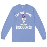 Colony Blue teacher halloween bookworm just here for the boooks ghost tank top Long Sleeve Tee - trangStudio