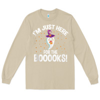 Mushroom teacher halloween bookworm just here for the boooks ghost tank top Long Sleeve Tee - trangStudio