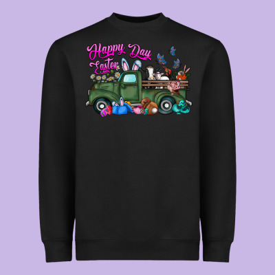 Happy Easter Day Truck Heavyweight Sweatshirt Designed By Cowhidedigitalart