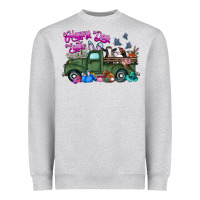Heather Grey happy easter day truck Heavyweight Sweatshirt - CowhideDigitalArt
