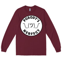 Burgundy Pobody's Nerfect Retro Classic Funny Nobody's Perfect Long Sleeve Tee - trangStudio