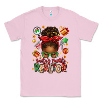 Bubblegum Pink santas favorite realtor messy bun Classic Tee - texasbilliewilder