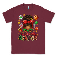 Burgundy santas favorite realtor messy bun Classic Tee - texasbilliewilder