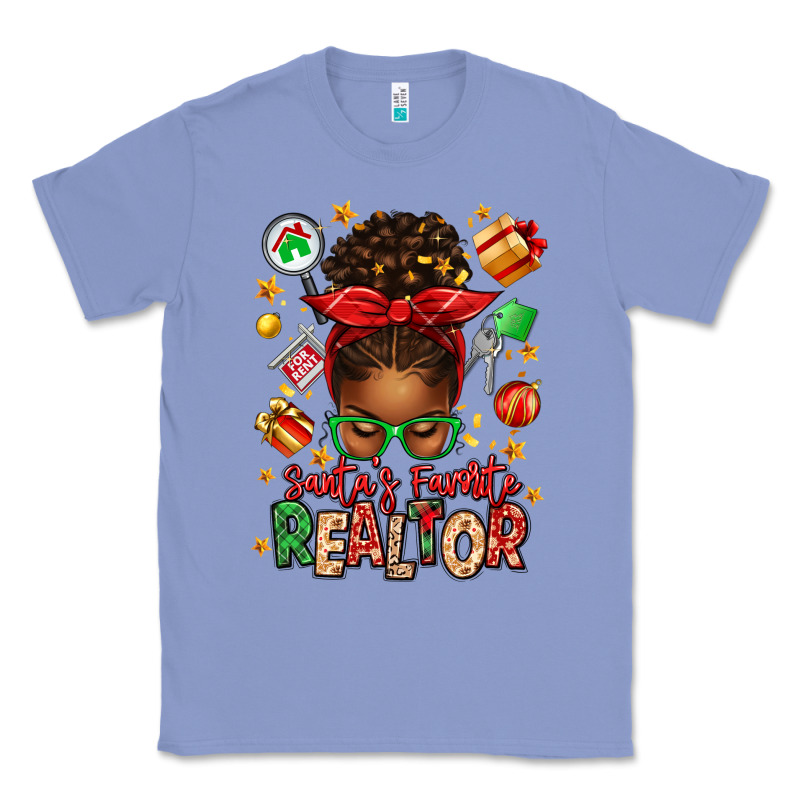 Santas Favorite Realtor Messy Bun Classic Tee by texasbilliewilder | Teevron
