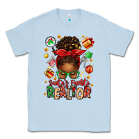 Dusty Blue santas favorite realtor messy bun Classic Tee - texasbilliewilder