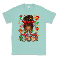 Seafoam santas favorite realtor messy bun Classic Tee - texasbilliewilder