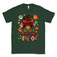 Sports Green santas favorite realtor messy bun Classic Tee - texasbilliewilder