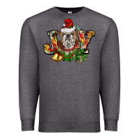 Charcoal Heather Christmas joy english bulldog Premium Sweatshirt - BarkalooDesign