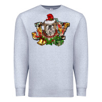 Heather Grey Christmas joy english bulldog Premium Sweatshirt - BarkalooDesign