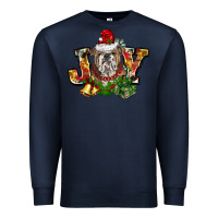 Navy Christmas joy english bulldog Premium Sweatshirt - BarkalooDesign