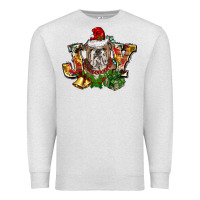 Oatmeal Heather Christmas joy english bulldog Premium Sweatshirt - BarkalooDesign