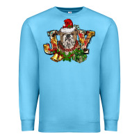 Ocean Blue Christmas joy english bulldog Premium Sweatshirt - BarkalooDesign