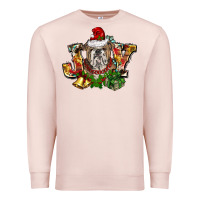 Pale Pink Christmas joy english bulldog Premium Sweatshirt - BarkalooDesign