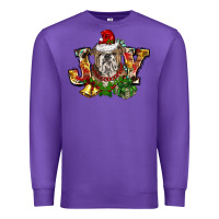 Purple Christmas joy english bulldog Premium Sweatshirt - BarkalooDesign