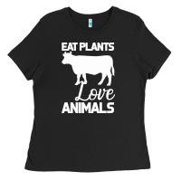 Black Eat Plants Love Animals Ladies Tee - Bettercallsaul