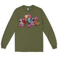 Army Green love with cow olivia Long Sleeve Tee - OliviaCreatesArt