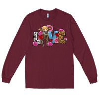 Burgundy love with cow olivia Long Sleeve Tee - OliviaCreatesArt